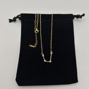 Aquarius Constellation Necklace Gold