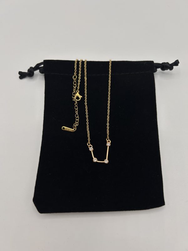 Aquarius Constellation Necklace Gold