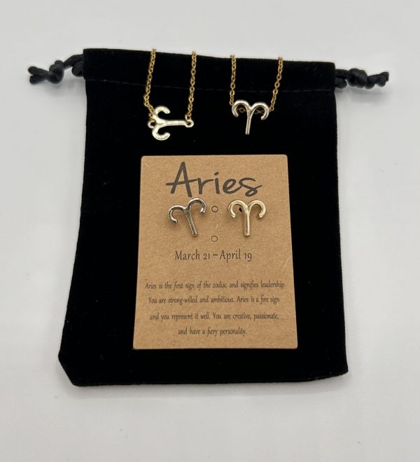 Aries Star Sign Symbol Jewellery Set