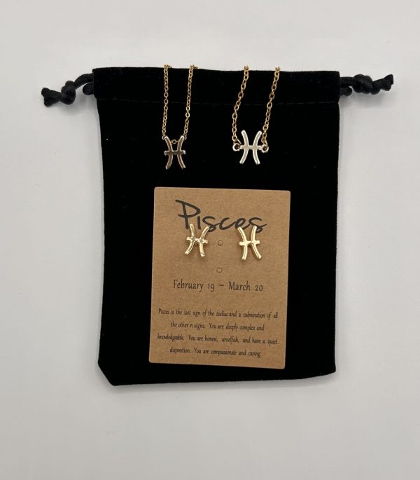 Pisces Star Sign Symbol Jewellery Set