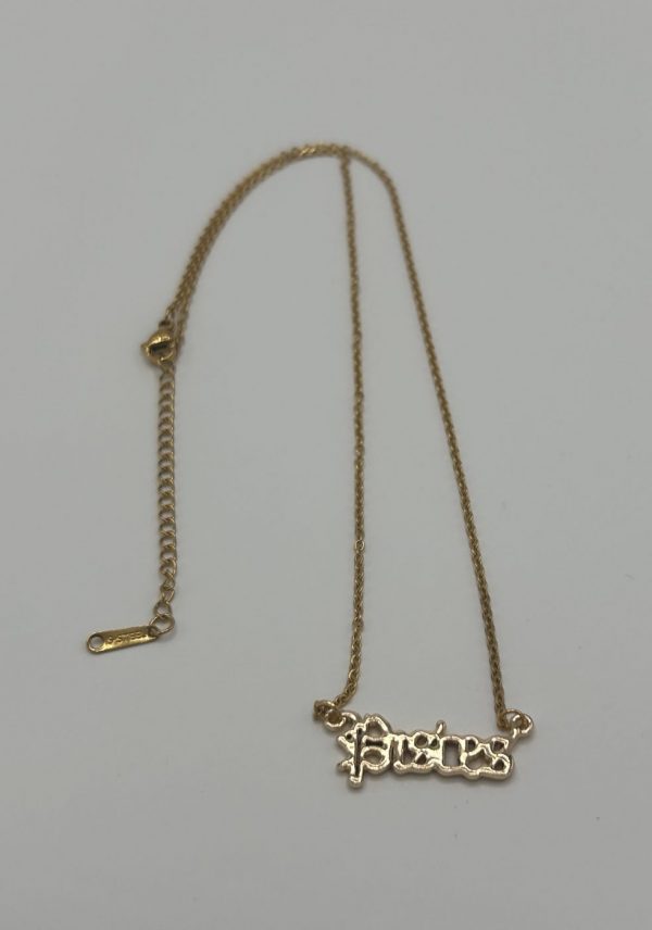 Pisces Text Necklace