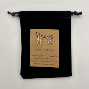 Pisces Star Sign Symbol Earrings