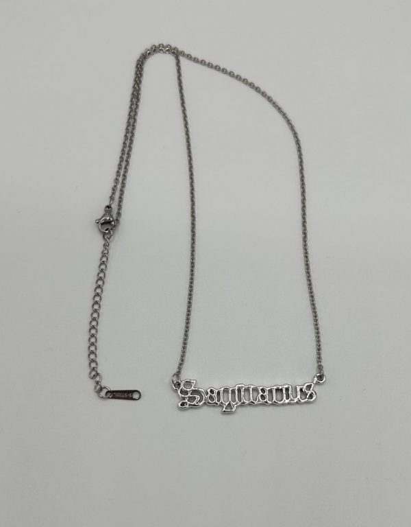 Sagittarius Text Necklace Silver