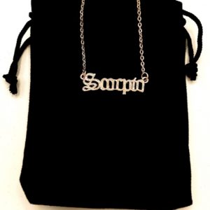 Scorpio Text Necklace